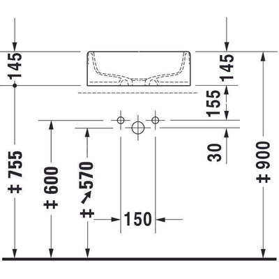 Duravit Starck 1 opzetwastafel 46x46cm zonder kraangat geslepen wit