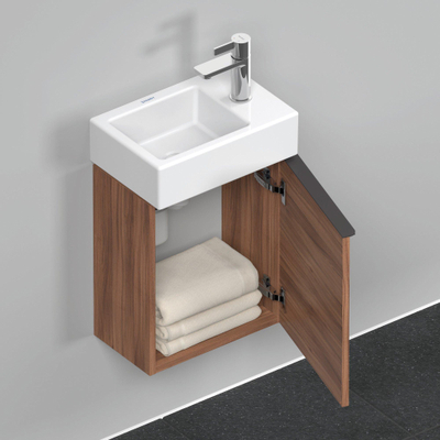 Duravit D-Neo wastafelonderkast 36.4x44x22.2cm Rechtsdraaiend 1 deur Noten Mat