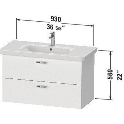 Duravit XBase Wastafelonderkast 93x44.8x56cm Standaard greep met softclose spaanplaat Grafiet Mat