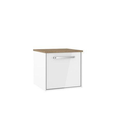 Crosswater Infinity Badkamermeubelset - wastafelblad windsor oak - onderkast 50x45x45cm - 1 lade - wit glans