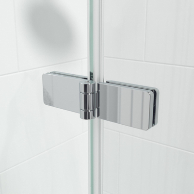 Saniclass Neptune Badwand - 2 delig draaibaar - 110x150cm - 6mm veiligheidsglas - anti kalk - chroom