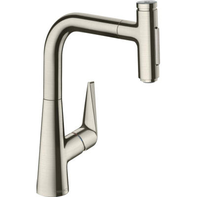 Hansgrohe Talis select M5117-H220 keukenmkr uittrekb vuistdche rvs-look