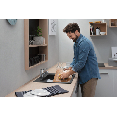 Hansgrohe M42 M421-H100 1-gats keukenkraan m. 360° draaibare uitloop chroom