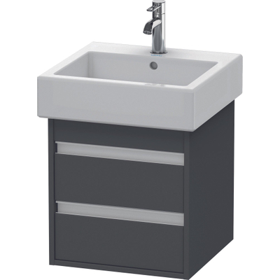 Duravit Ketho Wastafelonderkast 45x44x48cm Standaard greep met softclose spaanplaat Grafiet Mat