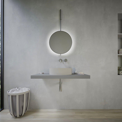 Ideavit Solidthin waskom - 40x40x12.5cm - Solid surface - Rond - Mat Grijs