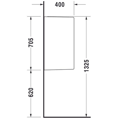 Duravit Starck 3 urinoir scheidingswand 80x705x400mm wit