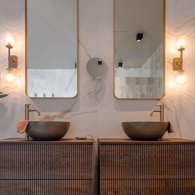 Saniclass Retro Line 2.0 Rectangle Spiegel - 140x50cm - rechthoek - afgerond - frame - mat goud