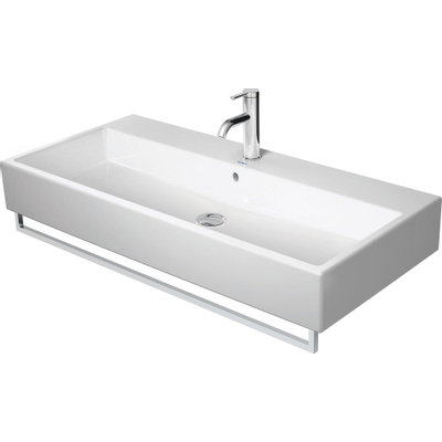 Duravit Vero Air (meubel) wastafel met 2 kraangaten met overloop 100x47cm met WonderGliss wit