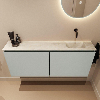 MONDIAZ TURE-DLUX 120cm toiletmeubel Greey. EDEN wastafel Ostra positie rechts. Zonder kraangat.