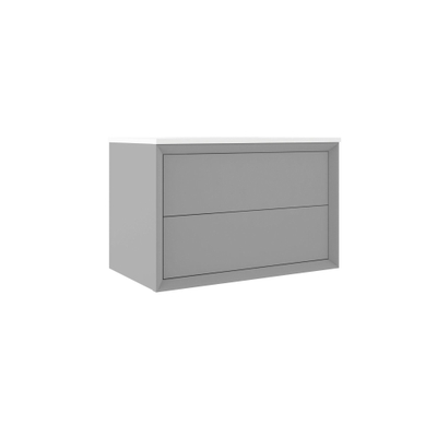 Adema Prime Core Wastafelonderkast - 80x55x45cm - 2 lades - Push to open - MDF - mat greige (grijs)