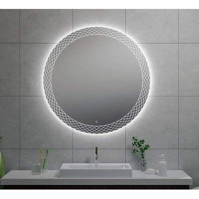 Wiesbaden Deco spiegel rond met LED, dimbaar 100 cm