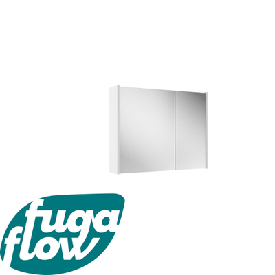 FugaFlow Eccelente Arredo spiegel badkamer spiegelkast - 80x63x16cm - inclusief zijpanelen - mat wit -