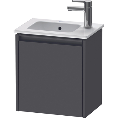 Duravit Ketho 2 fonteinkast met 1 deur 41x29.2x44cm links. met greep antraciet grafiet mat