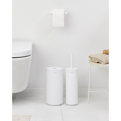 Brabantia MindSet toiletaccessoires set van 3 toiletborstel met houder toiletrolhouder en reserverolhouder Mineral Fresh White