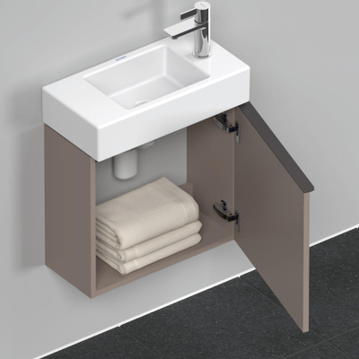 Duravit D-Neo wastafelonderkast 48.4x44x22.2cm Rechtsdraaiend 1 deur Basalt Mat