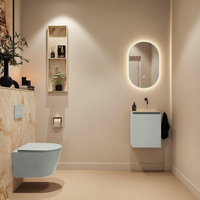 MONDIAZ TURE-DLUX 40cm toiletmeubel Greey. EDEN wastafel Frappe positie rechts. Zonder kraangat.