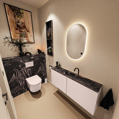 MONDIAZ TURE-DLUX 120cm toiletmeubel Rosee. EDEN wastafel Lava positie midden. Met 1 kraangat.