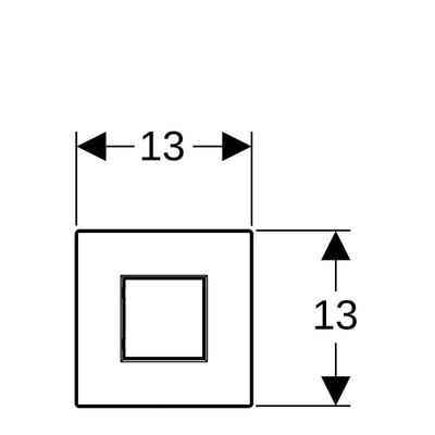 Geberit type 01 urinioir bedieningsplaat - batterij - vierkant - Gitzwart RAL 9005