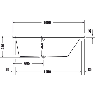 Duravit No.1 inbouwbad 160x85/58cm acryl Wit OUTLETSTORE