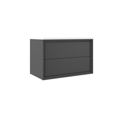 Adema Prime Core Wastafelonderkast - 80x55x45cm - 2 lades - Push to open - MDF - mat antraciet