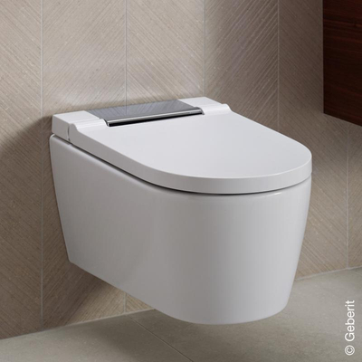 Geberit Aquaclean Sela Douche Wc - 37.5x56.5cm - softclose - keratect - chroom afdekplaat - alpine wit