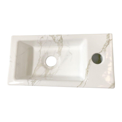 Wiesbaden Rhea mini fontein rechts 36,5 x 18 x 9 cm keramiek carrara