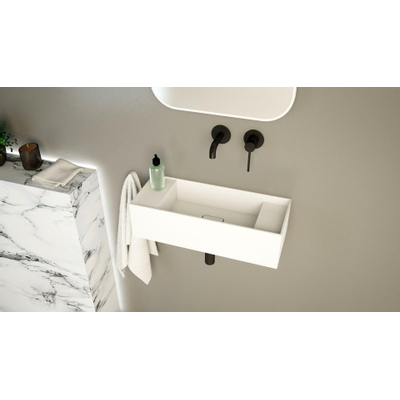 Ideavit SolidBliss Wastafel 55x22x15cm 0 kraangaten Solid surface mat wit