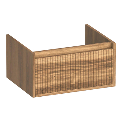 BRAUER Hope Wavy wastafelonderkast 60 1 softclose lade greeploos - 1 sifon uitsparing - Honey