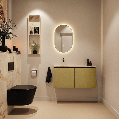 MONDIAZ TURE-DLUX 100cm toiletmeubel Oro. EDEN wastafel Frappe positie links. Zonder kraangat.