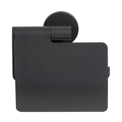 Tiger Noon Toiletrolhouder met klep Zwart 13.2x13.5x4.1cm
