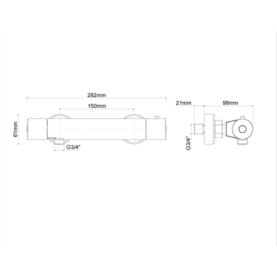 Xellanz Eco Cool-Touch thermostatische douchemengkraan chroom