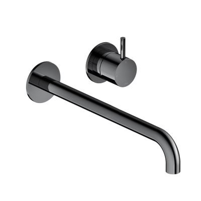 Hotbath Cobber afbouwdeel inbouw wastafelmengkraan en 25 cm uitloop zwart chroom TWEEDEKANS