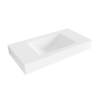 Mondiaz CLOUD Talc Vrijhangende wastafel - 90cm - wasbak midden - rand 12cm - Solid surface Talc