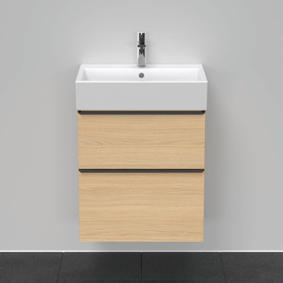 Duravit D-Neo wastafelonderkast 58.4x62.5x44.2cm 2 lades Natuur eiken Mat