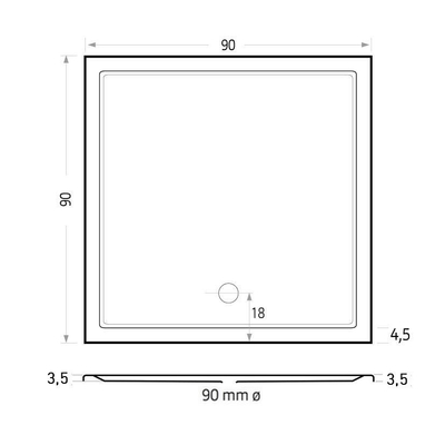 Xenz Mariana douchebak 90x90x4cm rechthoek Acryl Wit