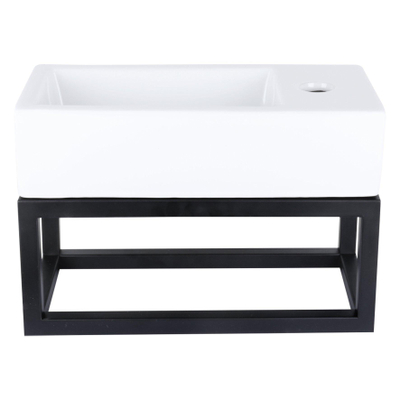 Differnz Ravo Fontein - 38.5x18.5x9.5cm - 1 kraangat rechts - keramiek wit