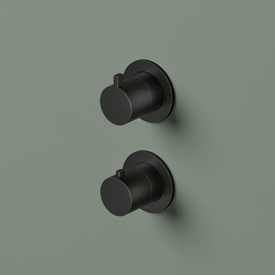 Hotbath Ace Afbouwdeel - voor inbouwthermostaat - 2-weg - omstel - zwart geborsteld PVD