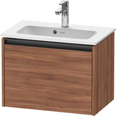 Duravit Ketho 2 wastafelonderbouwkast met 1 lade 61x39x44cm met greep antraciet noten mat