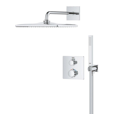 GROHE QuickFix Precision Thermostat Perfect inbouw douchesysteem met Vitalio Rain Mono 310 Cube hoofddouche chroom