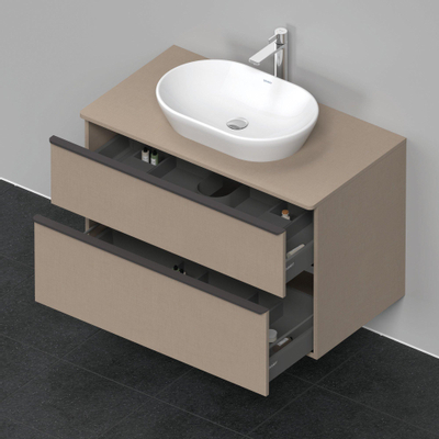 Duravit D-Neo wastafelonderkast 100x66.4x55cm 2 lades Linnen Mat