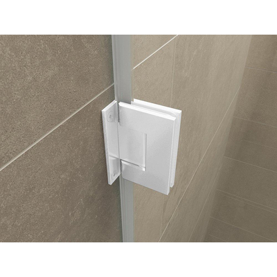 Wiesbaden Less scharnierset en greep voor profielloze nisdeur mat wit