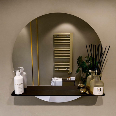 Mondiaz SPOT Badkamerspiegel - rond 70cm - spiegelplanchet - kleur Urban