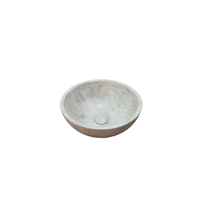 Ideavit Beton waskom - 36x36x14.5cm - rond - met klikwaste - beton