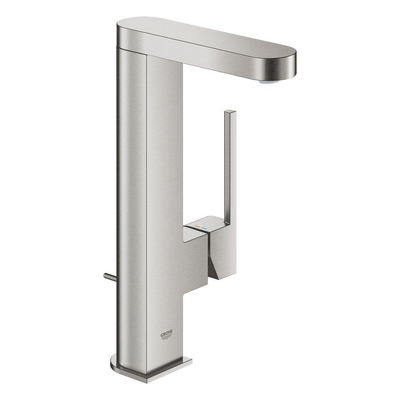 GROHE Plus waterbesparende wastafelkraan l-size met waste met draaibare uitloop supersteel OUTLETSTORE