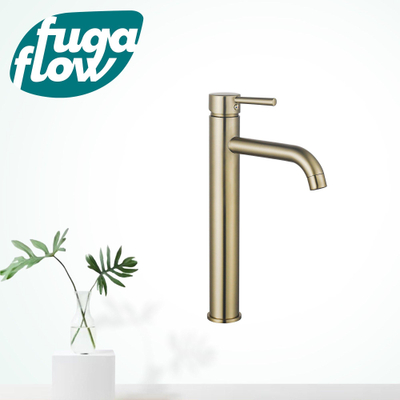 FugaFlow Eccelente Sobrado Badkamer Wastafelkraan - 33.9cm - verhoogd - opbouw - geborsteld messing PVD