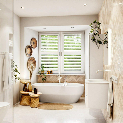 MONDIAZ VICA 60cm badmeubel onderkast Talc 2 lades. Wastafel MOON midden zonder kraangat, kleur Talc.