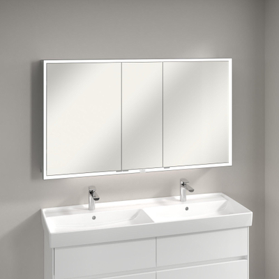 Villeroy & Boch My view spiegelkast 130x75cm 3 deuren 3 contactdoos LED
