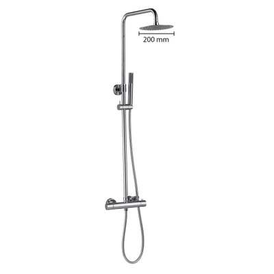 Best Design Paris Showerpipe met thermostaat en 20cm douchekop chroom