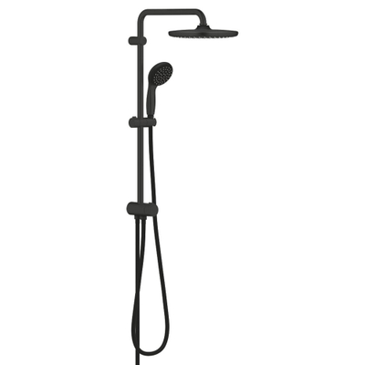 Grohe Vitalio Start Douchesysteem - 250 flex - omstelkraaan - hoofddouche 2 straalsoorten - Handdouche - 1 straalsoort - mat zwart - OUTLET UDEN