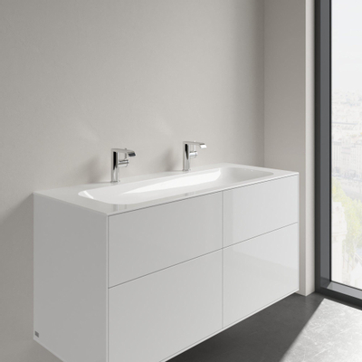 Villeroy & Boch Finion meubelwastafel met 2 kraangaten 120x50cm ceramic+ zonder overloop wit